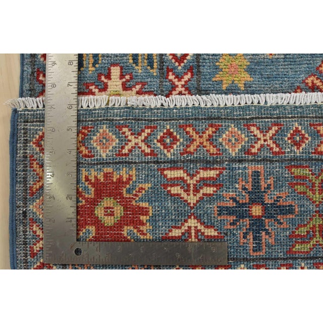 Kazak Runner 2’8” X 9’8” Blue Wool Tribal Hand-Knotted Oriental Rug For Sale - Image 12 of 12