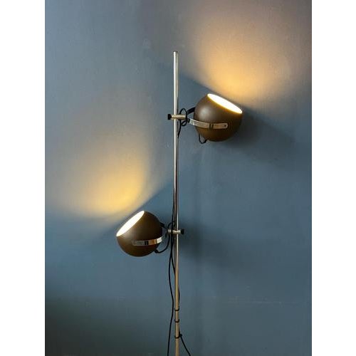 Vintage Mat Brown Eyeball Floor Lamp, 1970s For Sale - Image 7 of 13