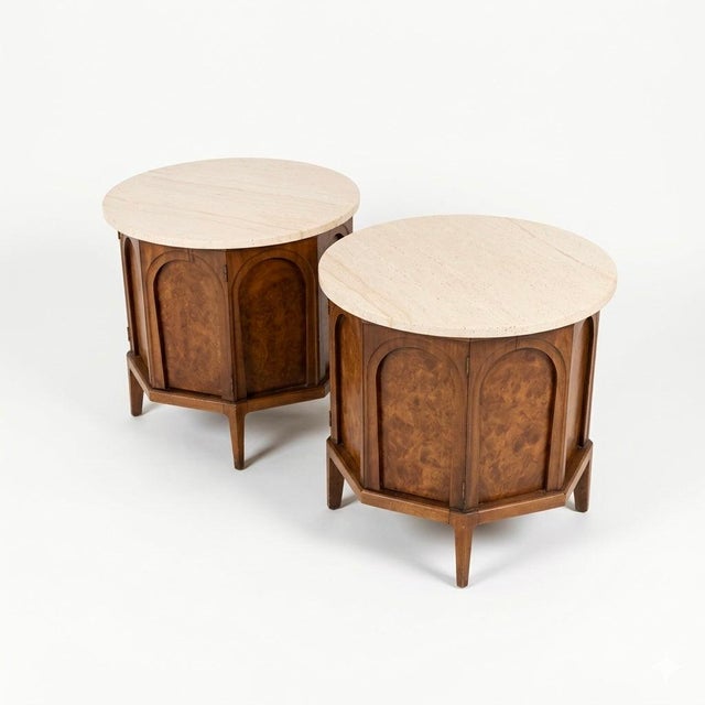Mid-Century Modern Thomasville Mid-Century Modern Sculptural Burlwood Nightstands, C. 1960s, Attributed For Sale - Image 3 of 12