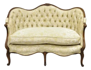 Early 20th Century Antique French Louis XV Style Carved Walnut Serpentine Settee Sofa Loveseat
