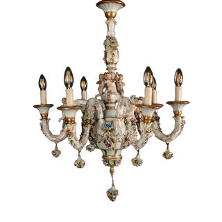 Antique Porcelain Chandelier, Europe For Sale