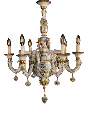Antique Porcelain Chandelier, Europe