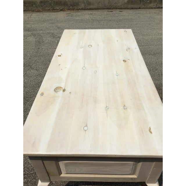 Wood White Washed Pine Desk For Sale - Image 7 of 10