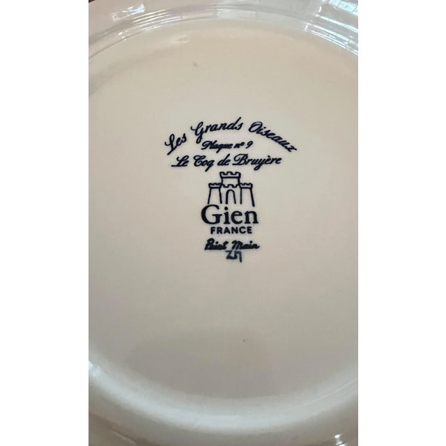 White Gien Les Grands Oiseaux "Le Coq De Bruyère" For Sale - Image 8 of 8