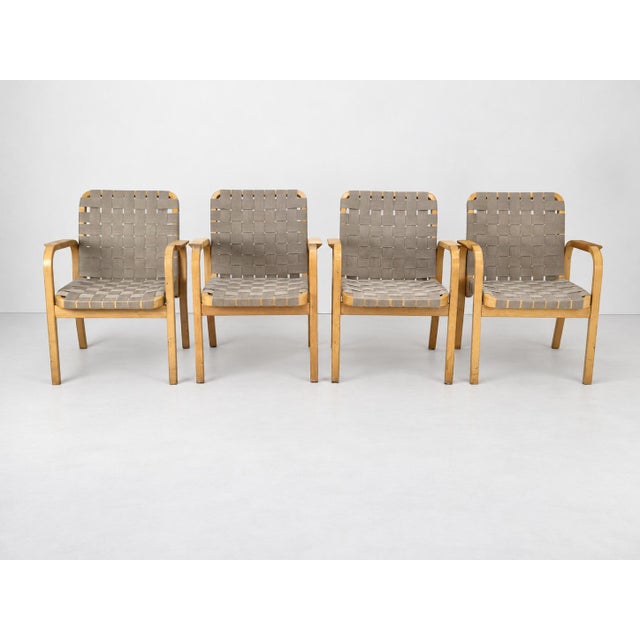 Artek Model 45 Armchairs by Alvar Aalto for Artek, 1970s, Set of 4 For Sale - Image 4 of 18