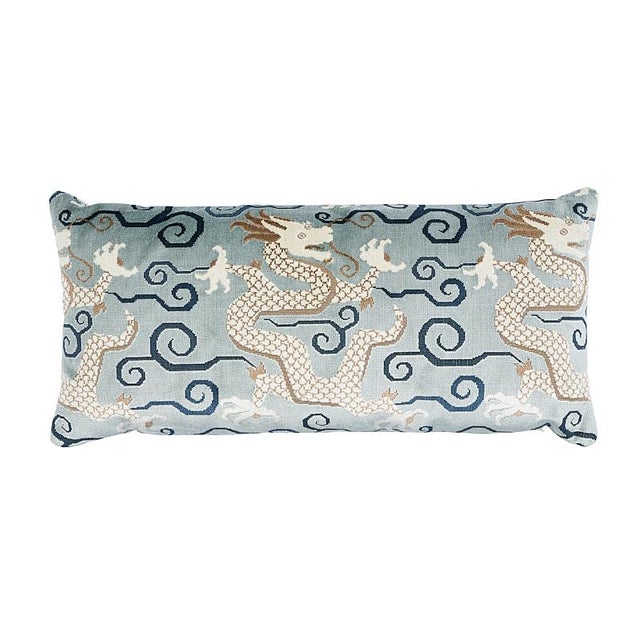 Chinoiserie Schumacher Bixi Velvet Pillow For Sale - Image 3 of 3