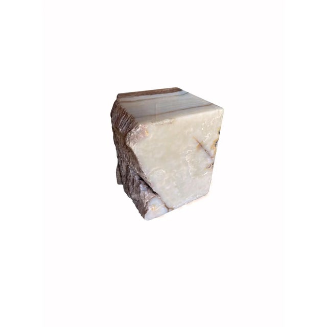 Jupiter Onyx Marble Side Table With Stunning Textures, Modern Organic For Sale - Image 9 of 11