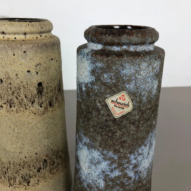 Pottery Fat Lava 206-26 Vases from Scheurich, Germany, 1970s, Set of 2 For Sale - Image 6 of 16
