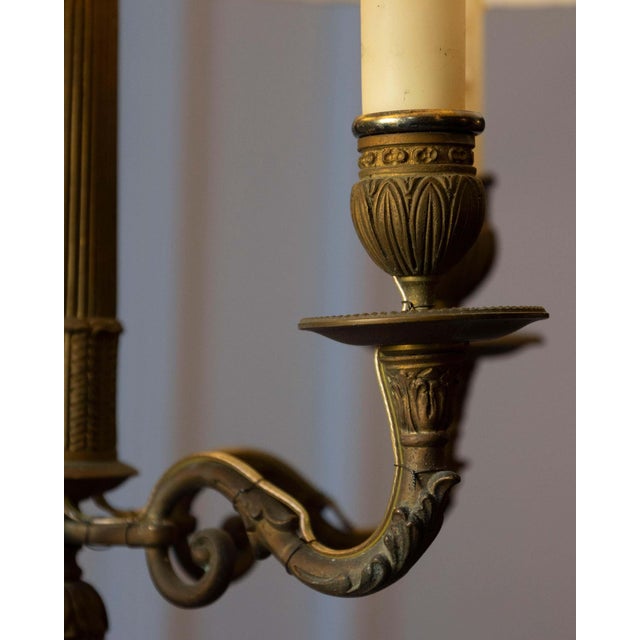 19th-Century French Bouillotte Chandelier in Tole and Bronze For Sale - Image 4 of 9