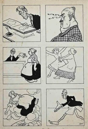 Carlo Rivalta, Sketches, China Ink Drawing, 1930s