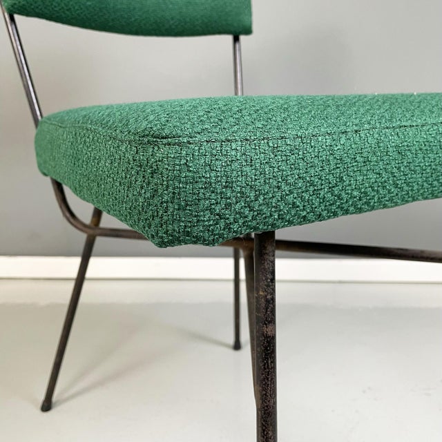 Mid-Century Italian Green Fabric Elettra Dining Chair attributed to Studio BBPR for Arflex, 1960s For Sale - Image 9 of 12