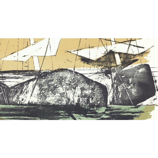 Contemporary 1968 "Moby Dick" Lithograph by Benton Spruance "The Rose-Bud" (Ship) For Sale - Image 3 of 6