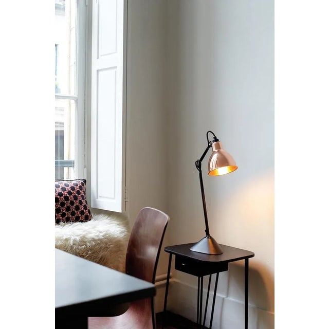 Copper lampe gras n° 205 table lamp by bernard-albin gras dimensions: d 17.5 x w 14 x h 39 cm materials: steel lampe gras...