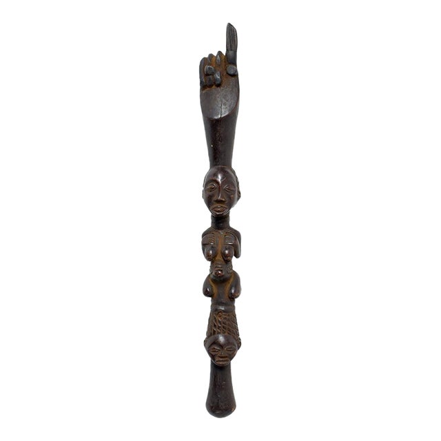 Early 20th Century Luba Female Figural Staff For Sale