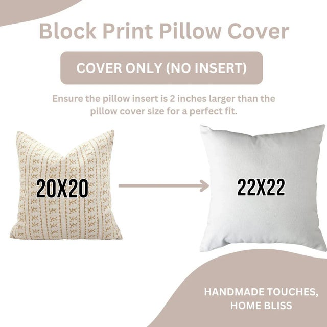 Not Yet Made - Made To Order Fabdivine Handmade Block Print Pillow Cover Farmhouse & Aesthetic Room Decor Cushion, Home Gift Size- 18x18- Phool Daali For Sale - Image 5 of 5