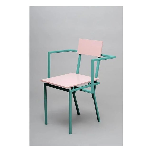 Metal Banco Pink Armchair by Clémence Seilles for Stromboli Design For Sale - Image 7 of 7