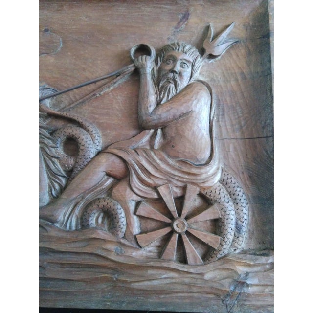 French Wall Sculpture, Carved Wood Panel, France, 1940s For Sale - Image 3 of 6