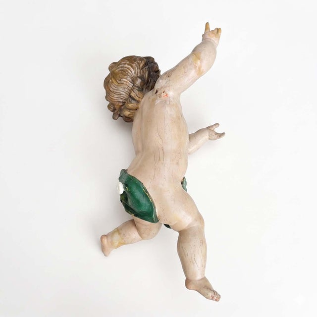 Italian Baroque Artist, Cherub Sculptures, 1650, Lacquered Wood, Set of 2 For Sale - Image 13 of 18