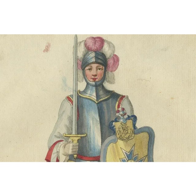 Schwan, Knight of the Order of St. George in Bavaria, 1791, Hand-Colored Engraving For Sale - Image 4 of 6