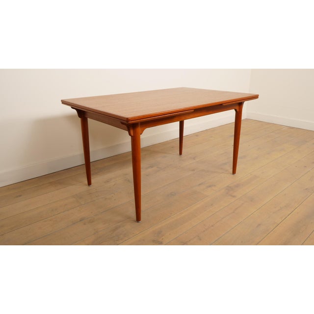 Wood Vintage Extendable Teak Dining Table attributed to Gunni Omann for Omann Jun, 1960s For Sale - Image 7 of 13