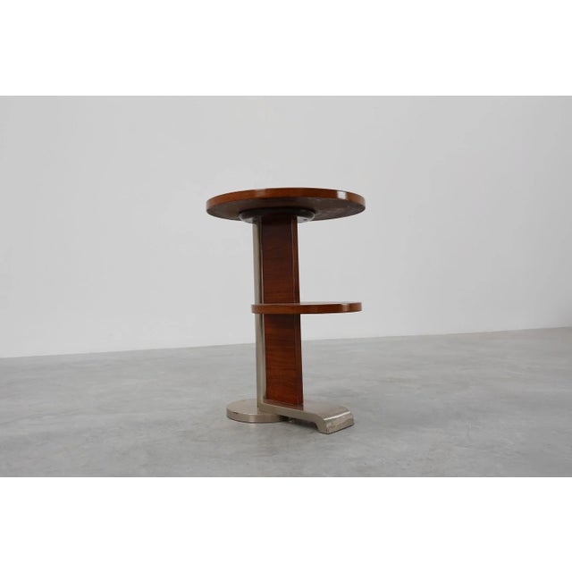 Brown Art Deco Modernist Two-Tiered Side Table, France, 1920s For Sale - Image 8 of 15
