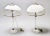 Pair Mid Century Italian Lamps With Lucite Base and All Glass Shades For Sale - Image 11 of 12