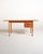 Teak frame with extendable top, two sliding drawers, and tapered legs; the fold-down side extension measures 39.5 cm....