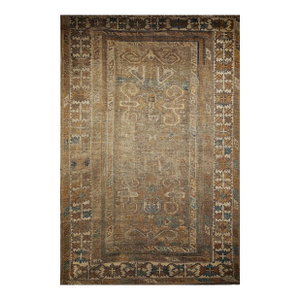 Antique Caucasian Shirvan Perpedil Area Rug, Handwoven Geometric Design, 4' x 6'