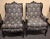 Early 20th Century Pr. Of Antique Rococo Style Paint and Hand Carved Upholstered Wingback Chairs - Set of 2 For Sale - Image 11 of 12