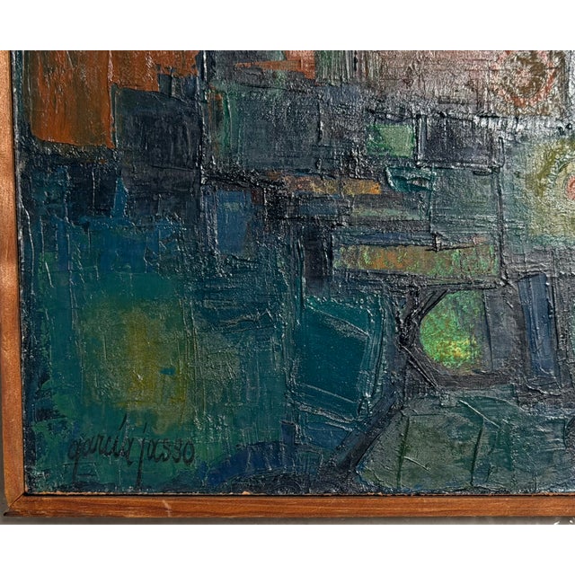 Ruben Garcia Jasso Mid Century Abstract Oil Painting.