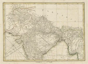 Map of North India from Kandahar East to Burma Pegu and South to Goa, 1776