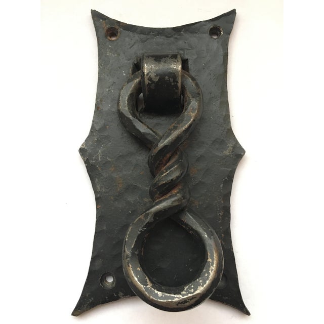 Handmade Hammered Iron With Forged Twisted Door Knocker For Sale In Los Angeles - Image 6 of 6