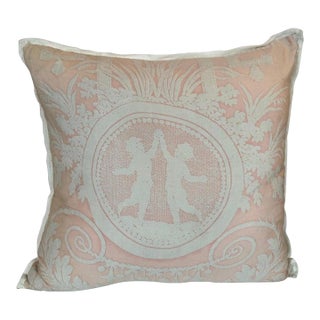 Fortuny Textile Pillow by Mariano Fortuny, Cotton & Linen, Italy For Sale