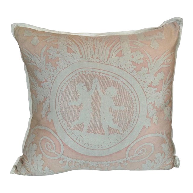 Fortuny Textile Pillow by Mariano Fortuny, Cotton & Linen, Italy For Sale