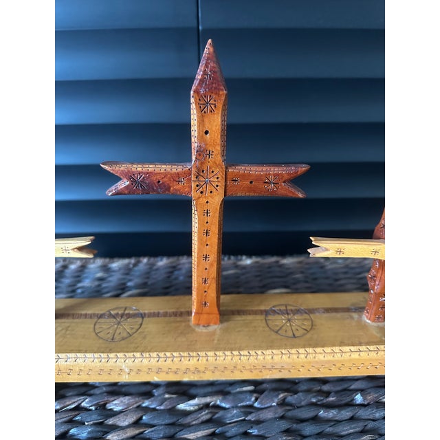 Vintage Handcarved Tramp Art Folk Art Wooden Sculpture For Sale - Image 15 of 18