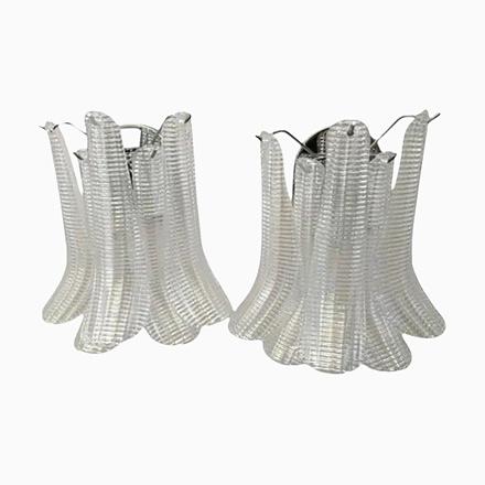 Murano Glass Selle Sconces in Polished Kromo Metal Frame by Simoeng, Set of 2 For Sale - Image 12 of 12