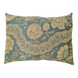 Decorative Vintage European Chinoiserie Fabric Pillow with Floral Design For Sale