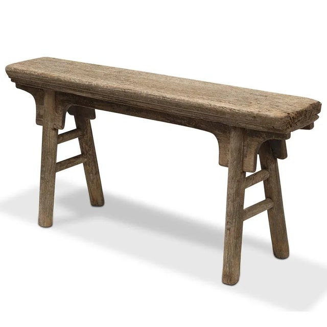 1920s Chinese Elm Bench, 1920s For Sale - Image 5 of 5