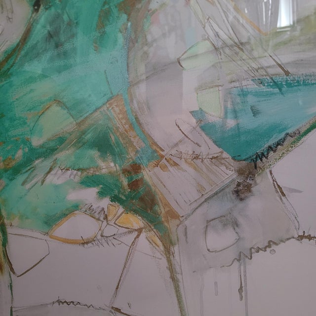 Emerald 1980s Abstract Print Artist Unknown Reproduction For Sale - Image 8 of 11