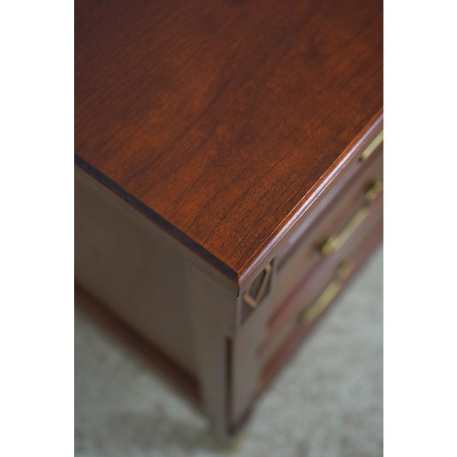 Wood Stickley Cherry 3 Drawer Nightstand For Sale - Image 7 of 18