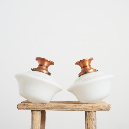 Vintage Church Opaline Flush Ceiling Lights, 1930s, Set of 2 For Sale - Image 7 of 7