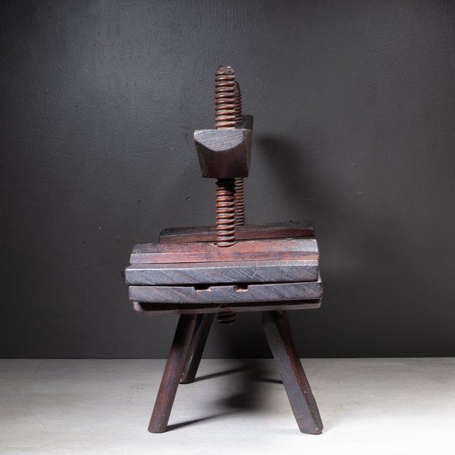 Wood 19th C. Primitive Book Binding Press For Sale - Image 7 of 7