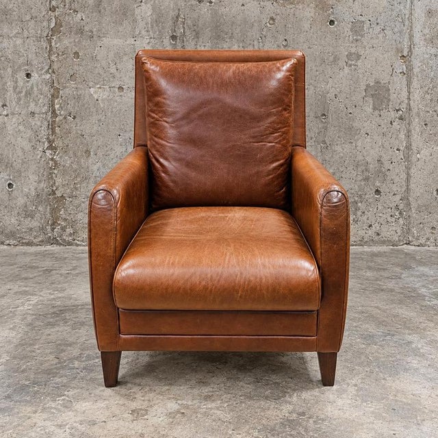 Cognac Brown Leather Club Chair from Atelier Matteo, Italy, 1970s For Sale - Image 4 of 8