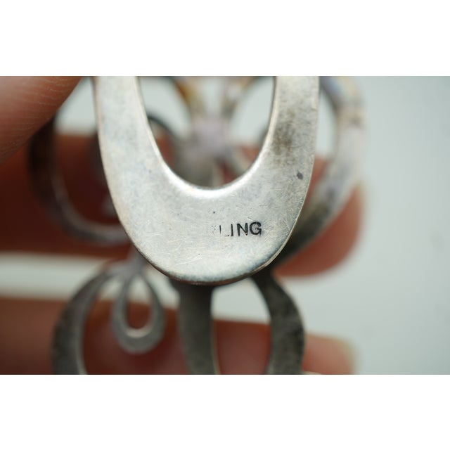 Antique Sterling Silver Letter B Money Clip Bookmark Napkin Holde For Sale - Image 9 of 10