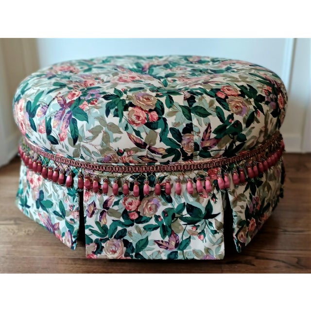 Custom Upholstered Button Tufted Cocktail Ottoman Chairish