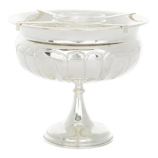 Vintage Silverplate Tableware Footed Caviar Service For Sale