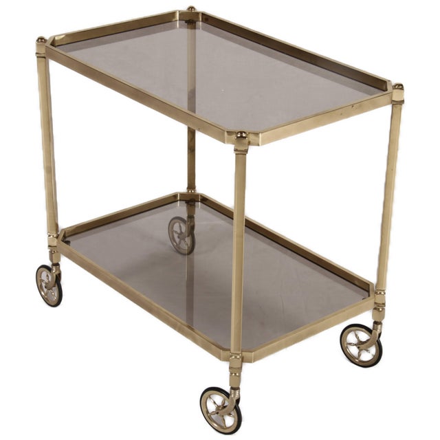 Hollywood Regency Vintage Hollywood Regency Style Serving Trolley, 1965 For Sale - Image 3 of 18