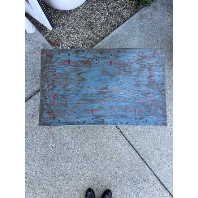 Vintage Hand-Painted Side Table W/ Drawer For Sale - Image 4 of 9