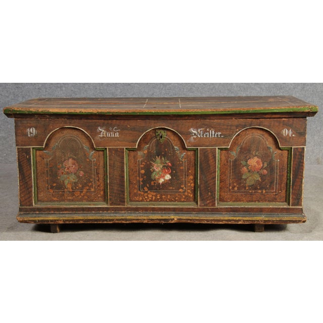 Antique Bevelled Softwood Chest, 1900 For Sale - Image 10 of 16