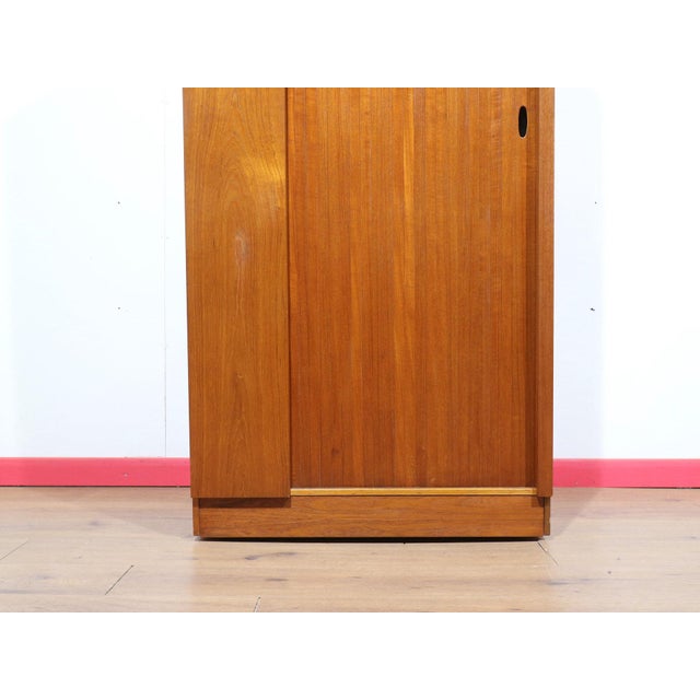 Brown Mid Century Modern Vintage Teak Tambour Door Low Armoire Wardrobe by Austinsuite For Sale - Image 8 of 15